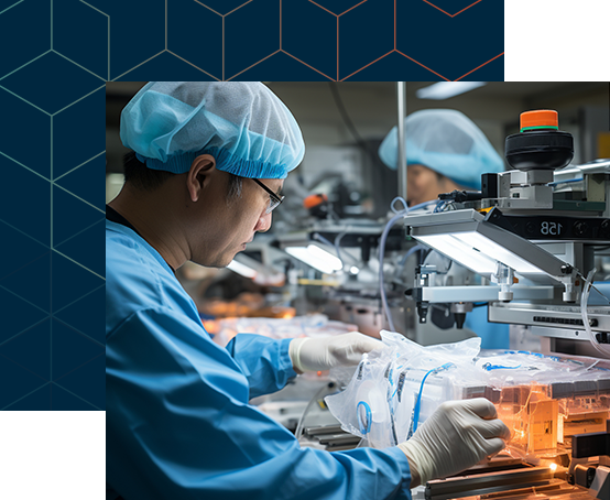 High-speed plastic injection molding machines in action, producing medical components